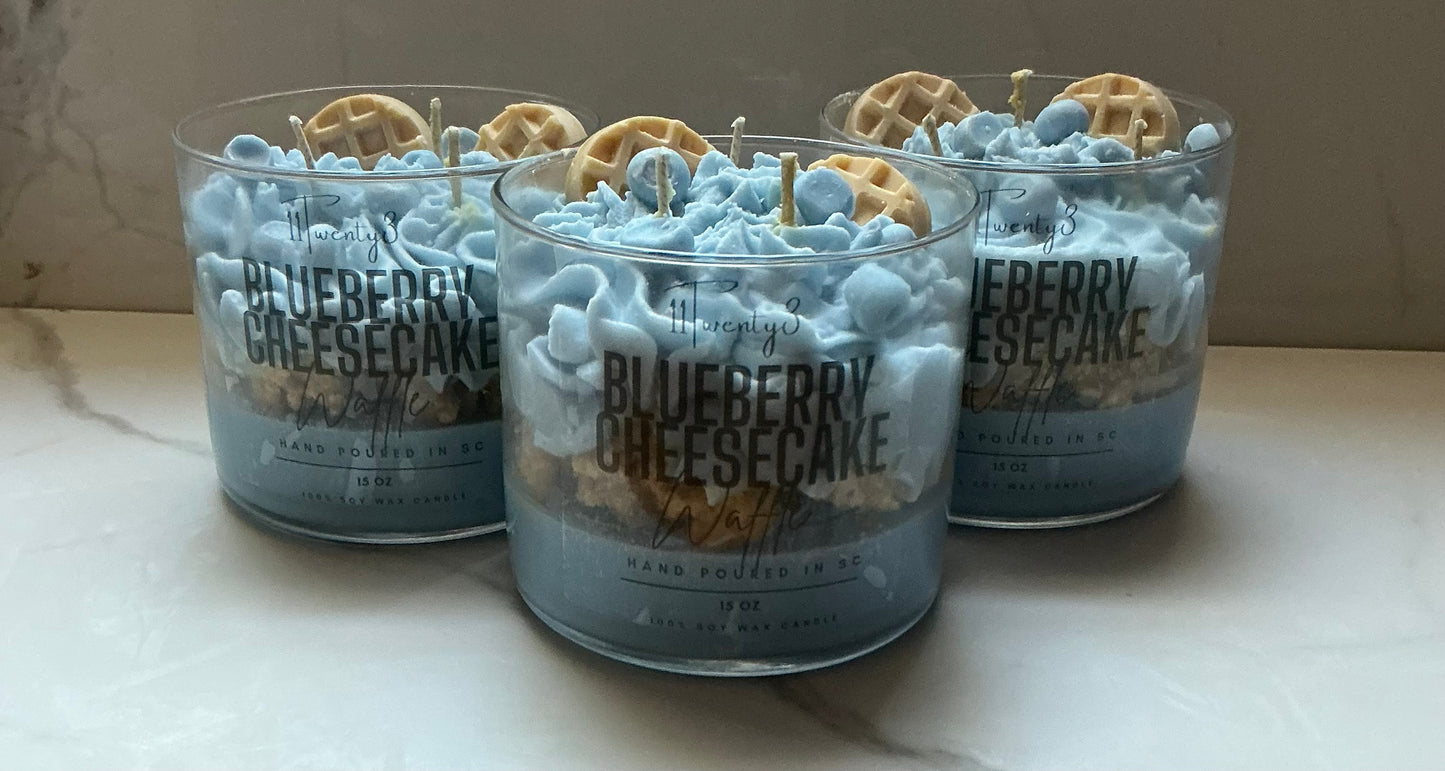 Blueberry Cheesecake Dessert Candle 3 Wick