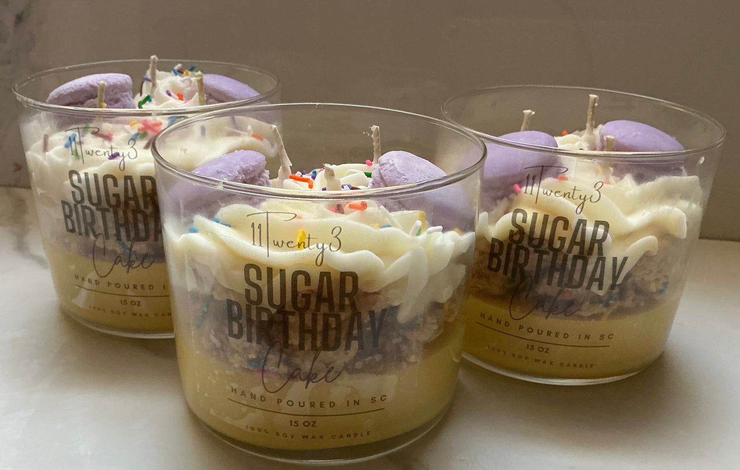 Sugar Birthday Candle 3 Wick
