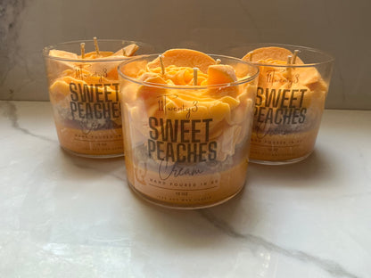 Sweet Peaches Cream Candle 3 Wick Candle