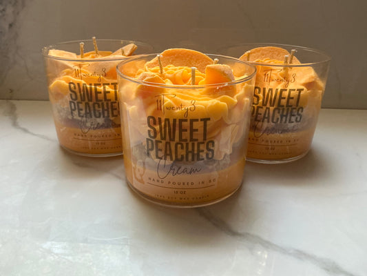Sweet Peaches Cream Candle 3 Wick Candle