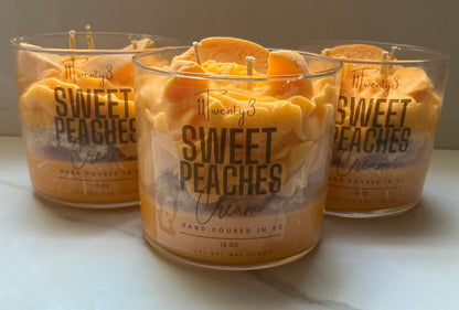 Sweet Peaches Cream Candle 3 Wick Candle