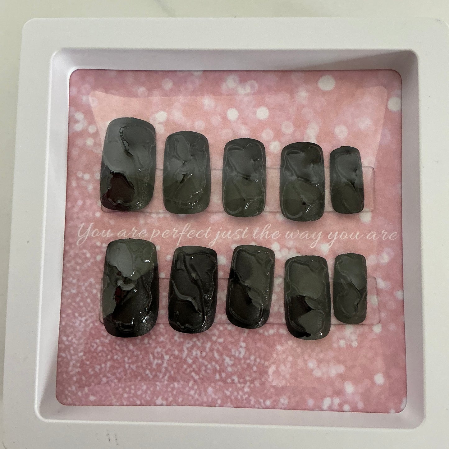 Short Black Press on Nails