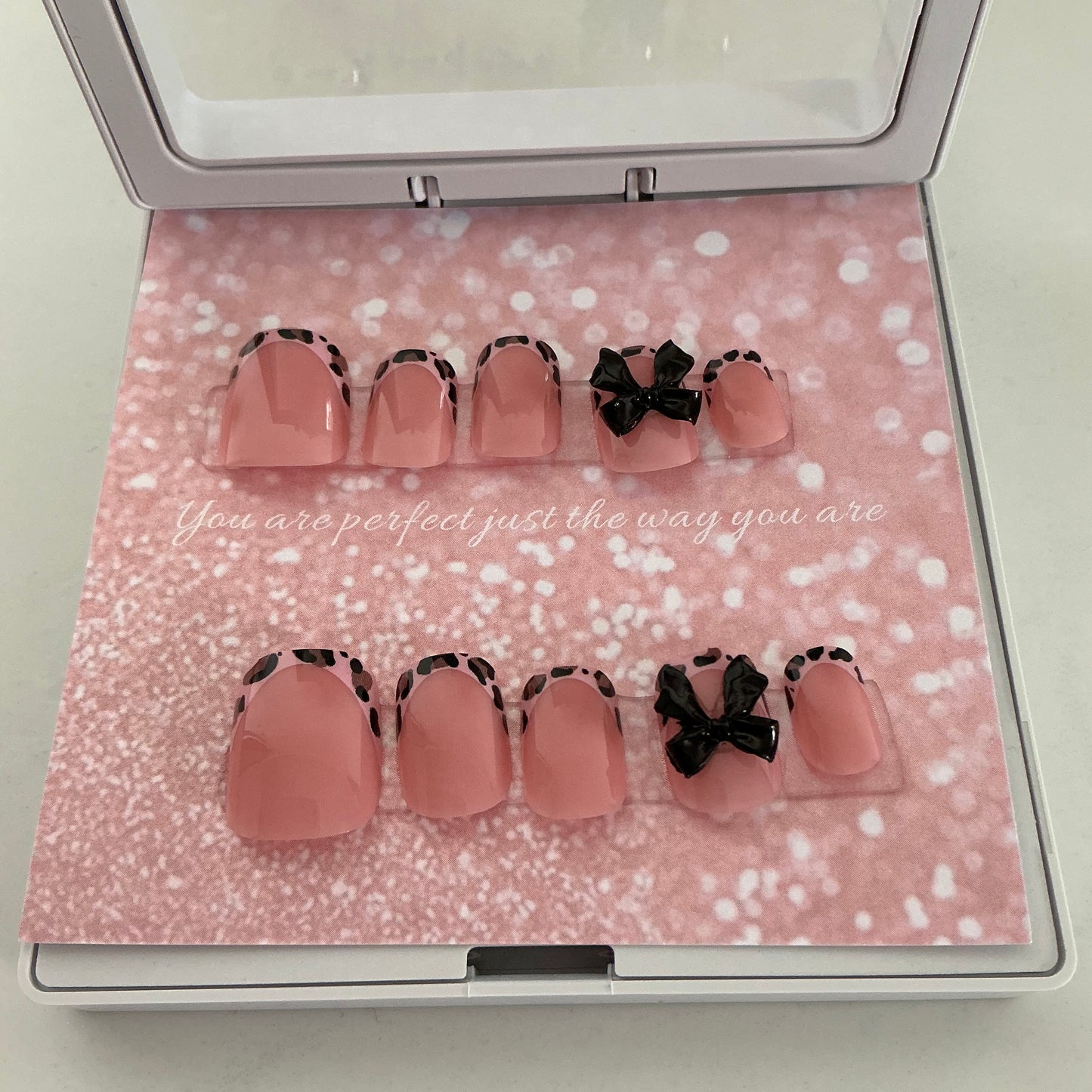 Pink Leopard Press on Nails