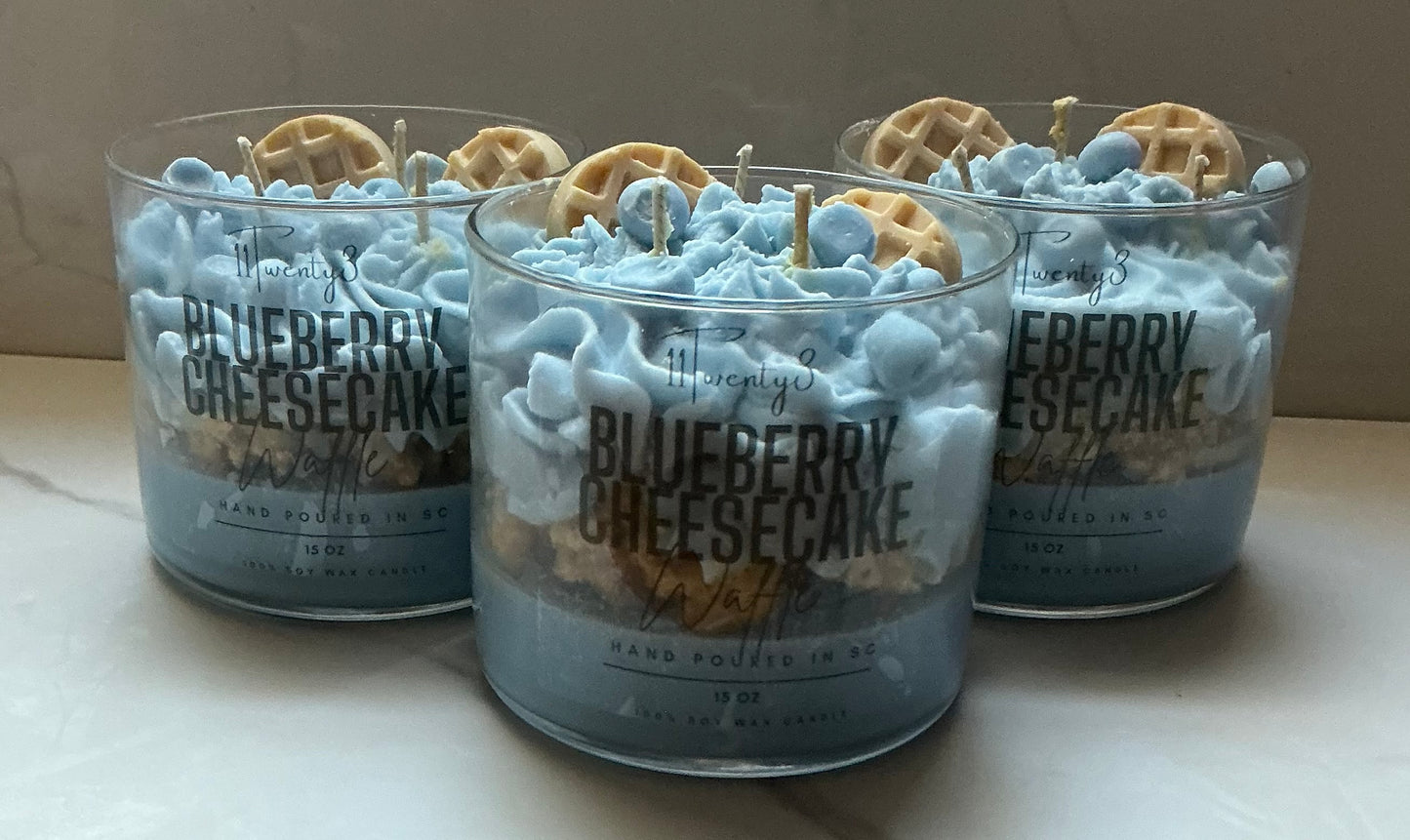 Blueberry Cheesecake Dessert Candle 3 Wick