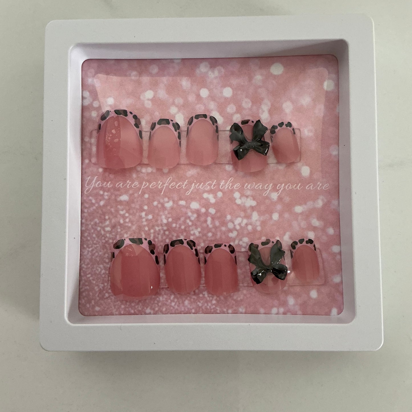 Pink Leopard Press on Nails